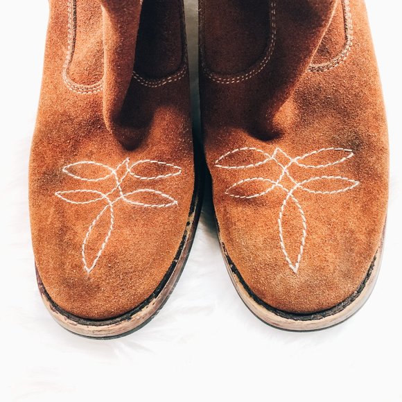 Tomis | Authentic Vintage early 70’s Suede Western Campus Boots 8 - Picture 4 of 6